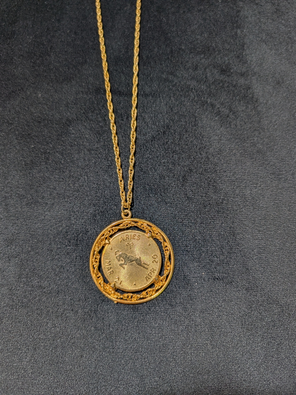 Gold Aries Zodiac Pendant Necklace - Women Jewelry